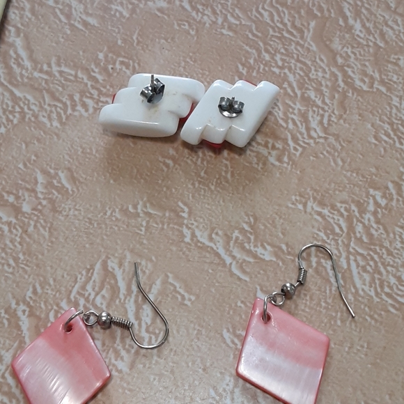 3 pairs Art Deco New Wave Modernist earrings - Picture 4 of 5